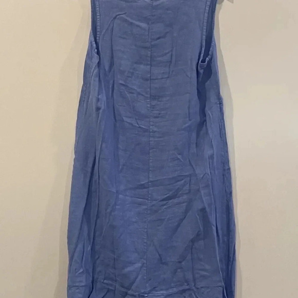 Francesca Bettini Womens Blue Linen Midi Dress Size Large NWT - Picture 2 of 3